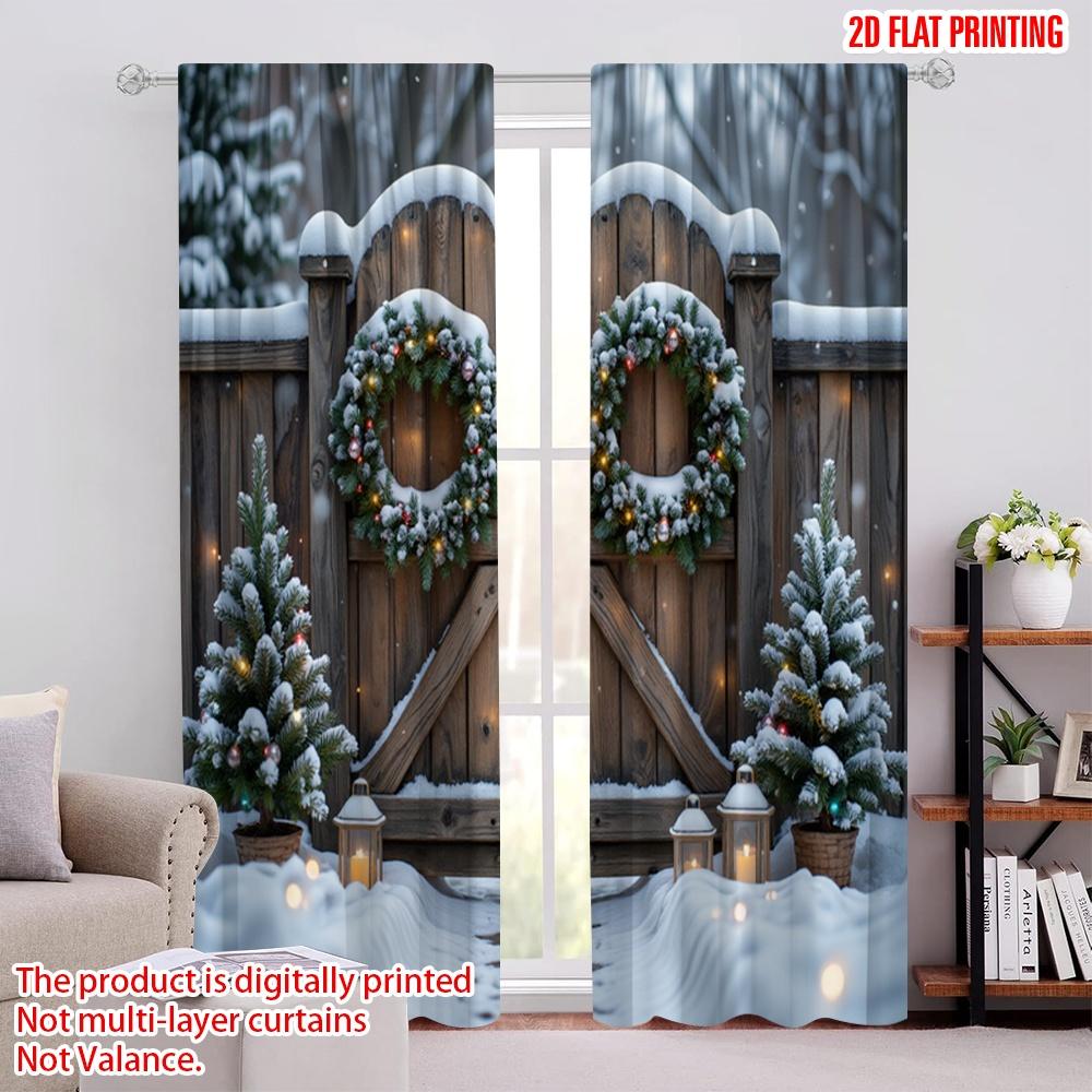 Set Of 2 Vintage Flat Printing Merry Christmas Popular Party Window Curtains Wooden Doors Polyester Without Curtain Made W100*H70(CM)-Rod Pocket&1PCS
Set Of 2 Vintage Flat Printing Merry Christmas Popular Party Window Curtains Wooden Doors Polyester Without Curtain Made W100*H70(CM)-Rod Pocket&1PCS