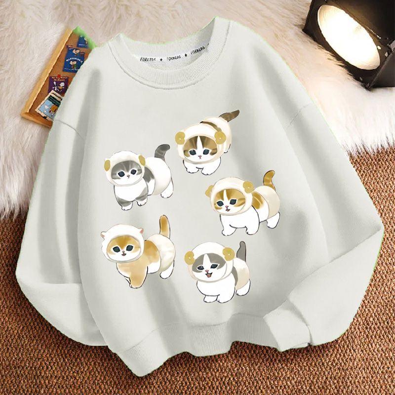 Cute Cat Round-neck Sweatshirt for Children, Long-sleeved Casual Sweatshirt for Boys and Girls in Spring and Autumn 110
Cute Cat Round-neck Sweatshirt for Children, Long-sleeved Casual Sweatshirt for Boys and Girls in Spring and Autumn 110