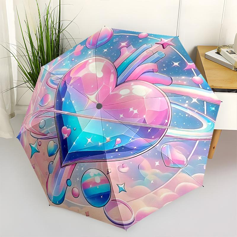 1pc Galactic Heart Automatic Opening Folding Umbrella, 8 Bone Iron Frame, Suitable for Fans, Travel, Daily Use, Festive Gift.R068
1pc Galactic Heart Automatic Opening Folding Umbrella, 8 Bone Iron Frame, Suitable for Fans, Travel, Daily Use, Festive Gift.R068