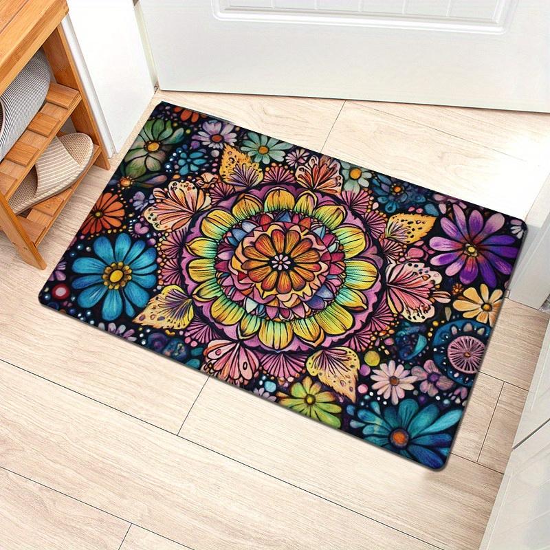 Flannel Thickness 0.47inch - 1pc Multicolor Mandala Door Mat, Black Base with Vibrant Symmetrical Pattern, Absorbent and Non-Sli 40cm x 60cm
Flannel Thickness 0.47inch - 1pc Multicolor Mandala Door Mat, Black Base with Vibrant Symmetrical Pattern, Absorbent and Non-Sli 40cm x 60cm