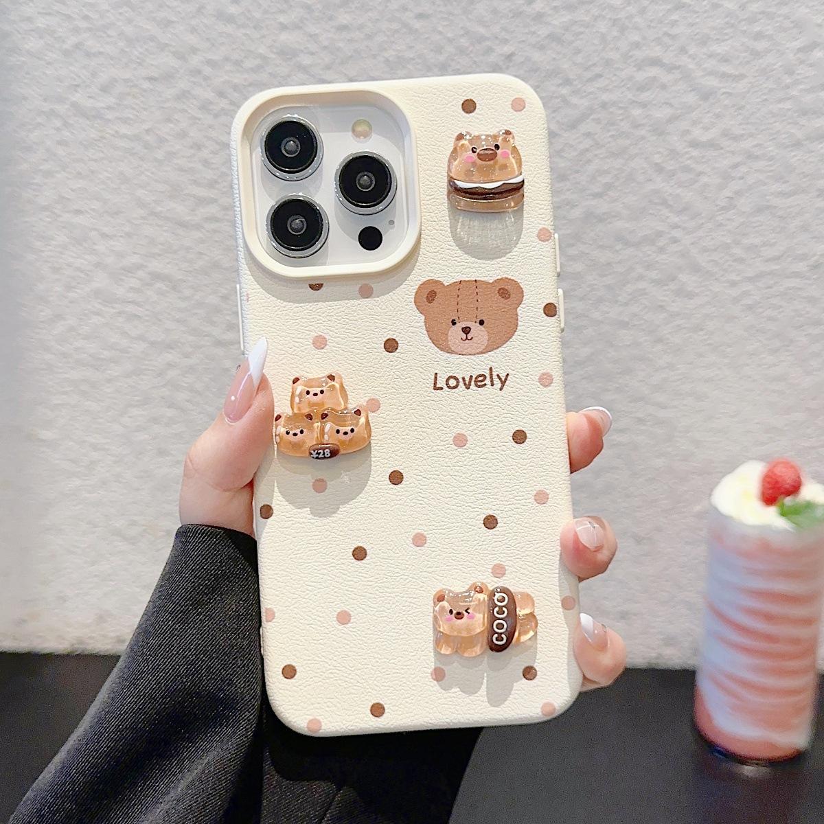 New Leather Pattern Three-dimensional Polka Dot Cartoon English Bear for Apple 16promax Mobile Phone Case for IPhone For Apple XS
New Leather Pattern Three-dimensional Polka Dot Cartoon English Bear for Apple 16promax Mobile Phone Case for IPhone For Apple XS
