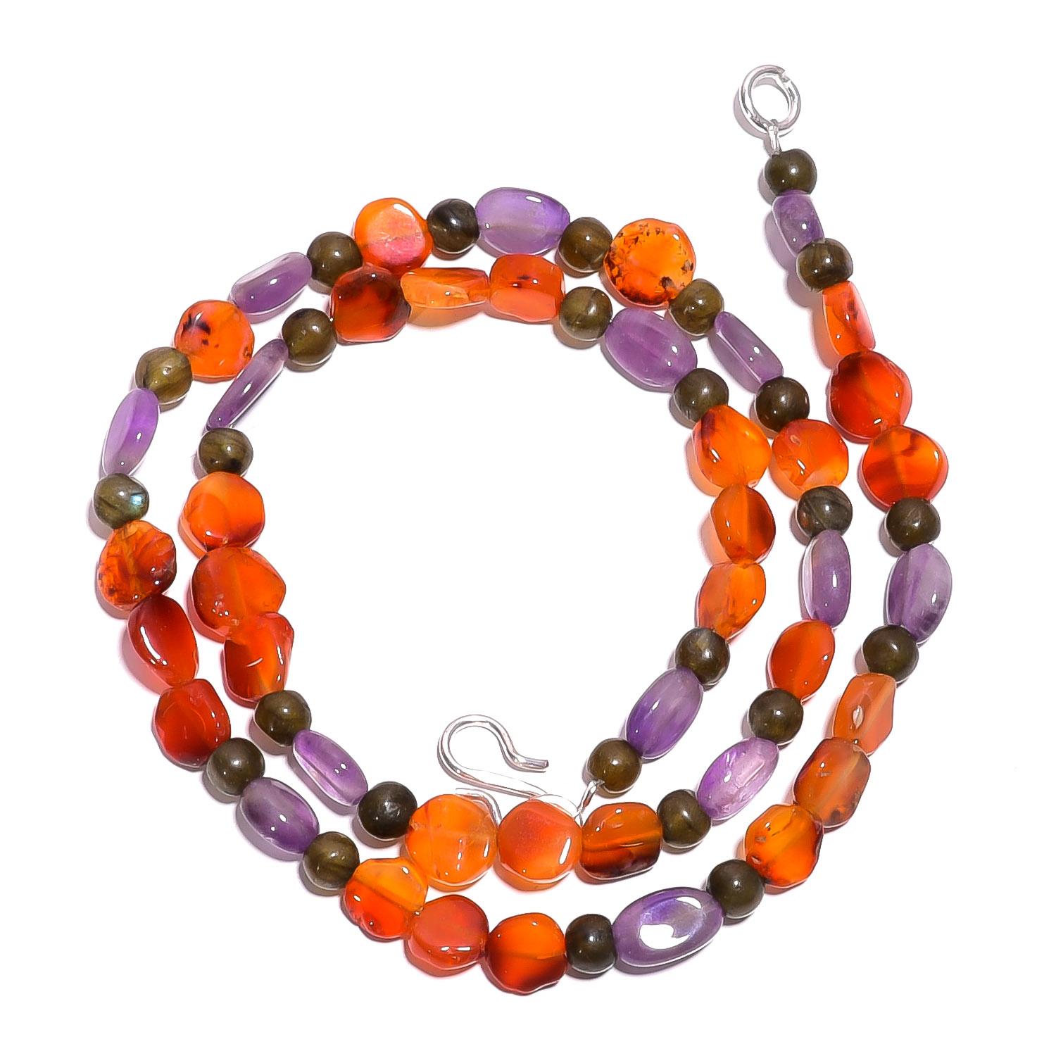 Natural Carnelian Amethyst Labradorite Gemstone Smooth Beads Necklace 17 UB4955 UB-4955
Natural Carnelian Amethyst Labradorite Gemstone Smooth Beads Necklace 17 UB4955 UB-4955