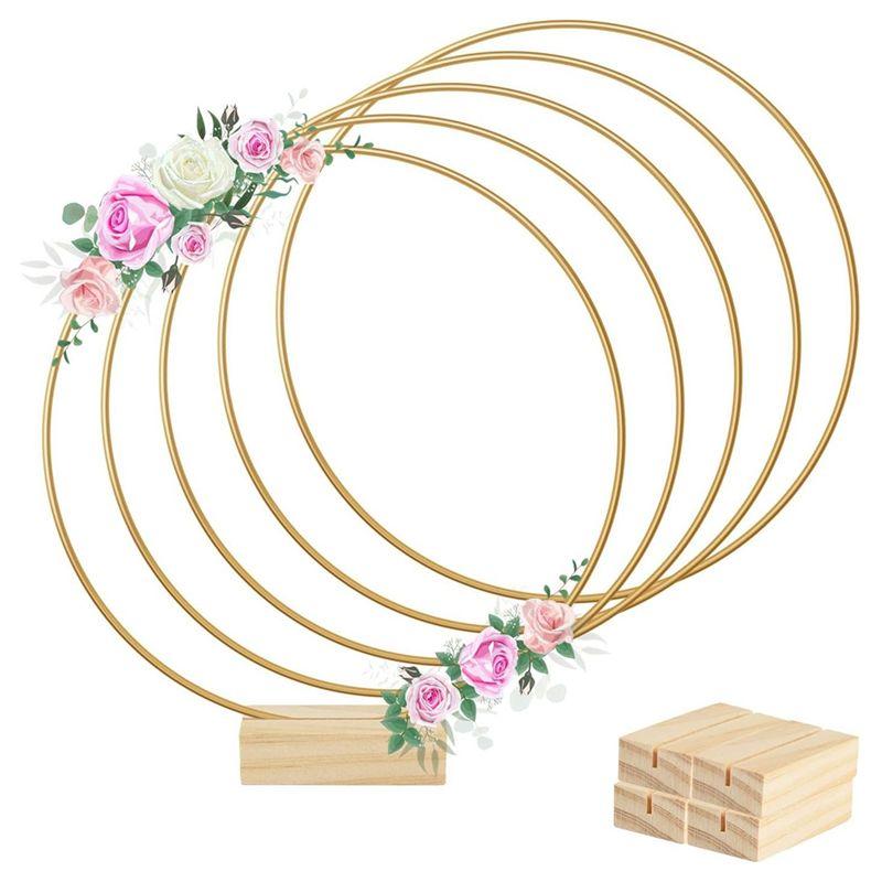 Fresh 12In Metal Floral Hoop Centerpiece Ribbon Wood Stands Fit For Table Decoration Metal+Wood Wall Hanging 5PCS
Fresh 12In Metal Floral Hoop Centerpiece Ribbon Wood Stands Fit For Table Decoration Metal+Wood Wall Hanging 5PCS