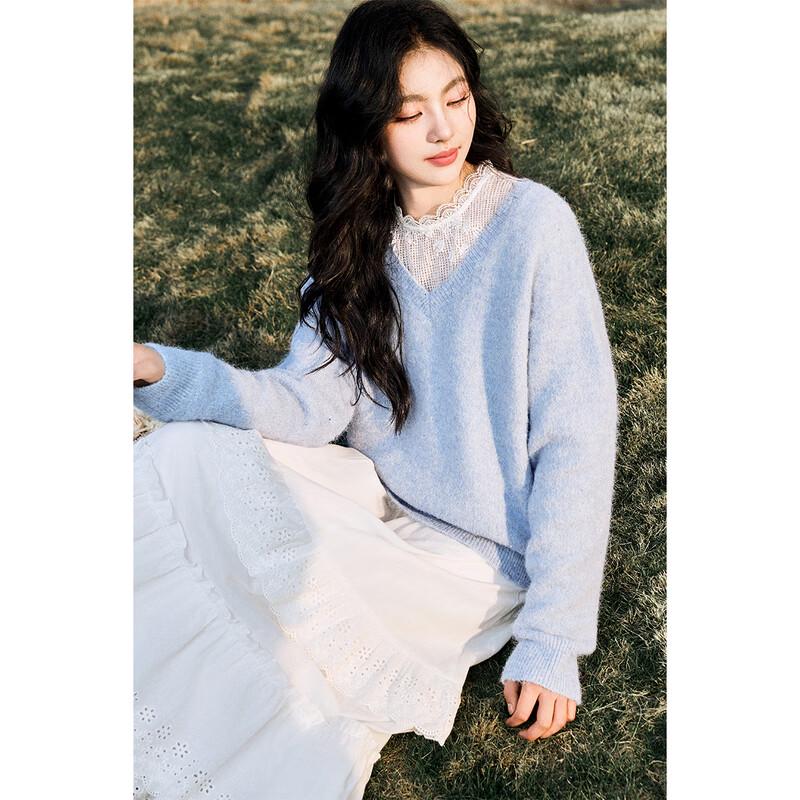 Women s V-Neck Loose Knit Sweater XL
Women s V-Neck Loose Knit Sweater XL