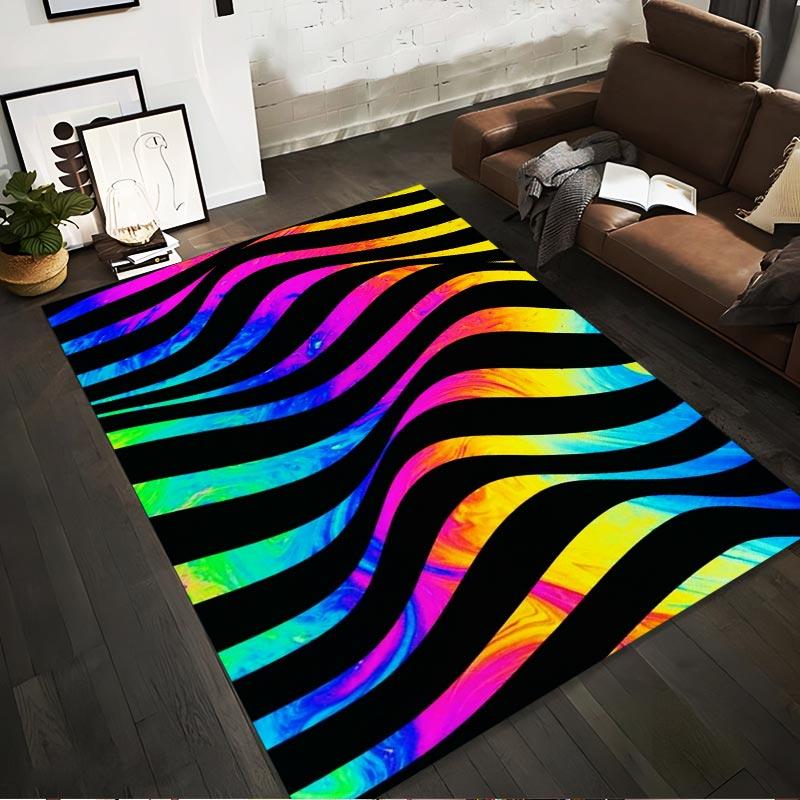 Colorful Abstract Wave Design Carpet with Vibrant Rainbow Stripes Suitable for use as an anti-slip for living room bedroom sofas 40x60cm( 15x23in )
Colorful Abstract Wave Design Carpet with Vibrant Rainbow Stripes Suitable for use as an anti-slip for living room bedroom sofas 40x60cm( 15x23in )