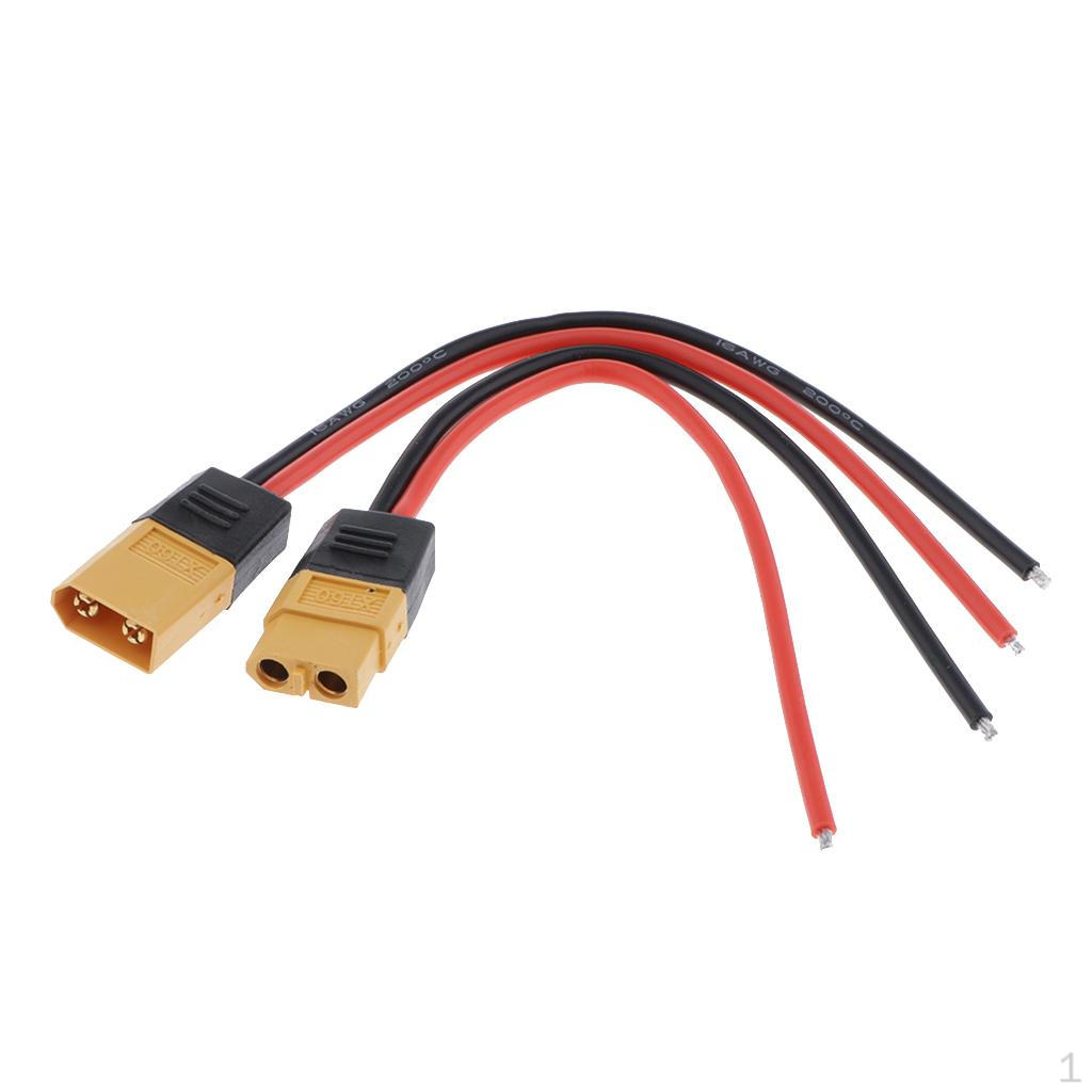 Lots 2 XT60 16AWG Female+Male Plugs with Molded Connector 150mm
Lots 2 XT60 16AWG Female+Male Plugs with Molded Connector 150mm