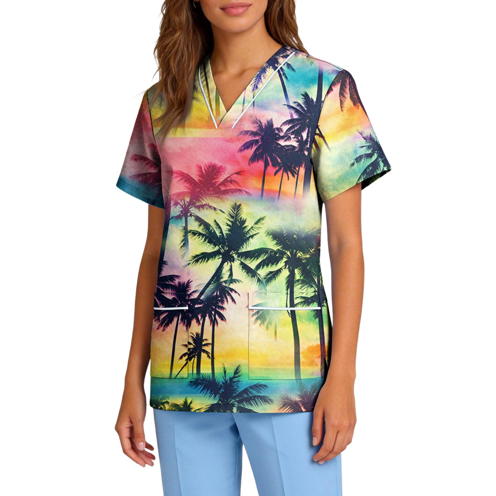 Unisex V Neck Short Sleeve Scrub Top with Tree and Floral Print Lightweight Fabric Two Front Pockets Relaxed Fit for M зелений
Unisex V Neck Short Sleeve Scrub Top with Tree and Floral Print Lightweight Fabric Two Front Pockets Relaxed Fit for M зелений
