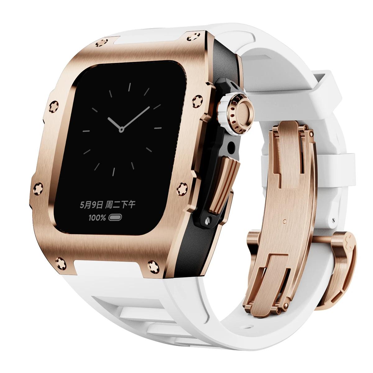 Luxury Rubber Modification Kit for Apple Watch 11 46mm Silicone Sport Strap+Stainless Steel Case for Iwatch Series10 46mm Band 46mm Series 11
Luxury Rubber Modification Kit for Apple Watch 11 46mm Silicone Sport Strap+Stainless Steel Case for Iwatch Series10 46mm Band 46mm Series 11