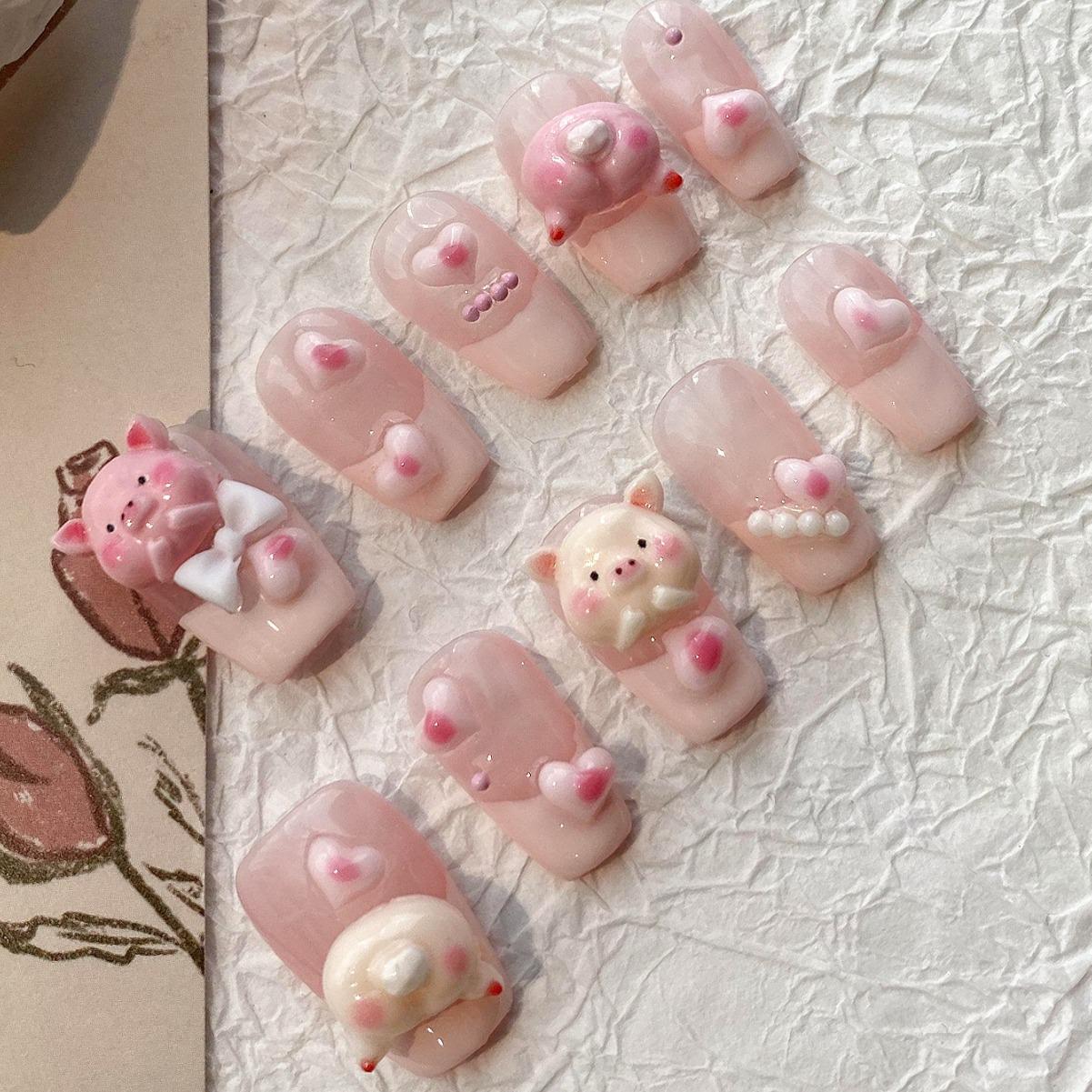 2024 Wearable Cute Pig Art Whitening Long-Lasting Removable Short Nail Patches Toast Piglet-S
2024 Wearable Cute Pig Art Whitening Long-Lasting Removable Short Nail Patches Toast Piglet-S