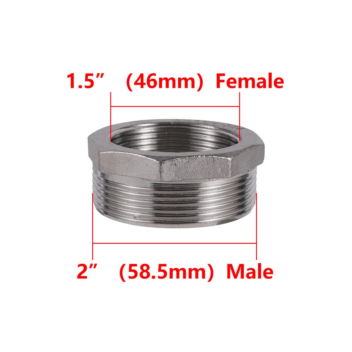 1.5 Female Thread To 2 Male Thread Reducing Connector 304 Stainless Steel Core-filled Joint Garden Irrigation Plumb Accessories
1.5 Female Thread To 2 Male Thread Reducing Connector 304 Stainless Steel Core-filled Joint Garden Irrigation Plumb Accessories