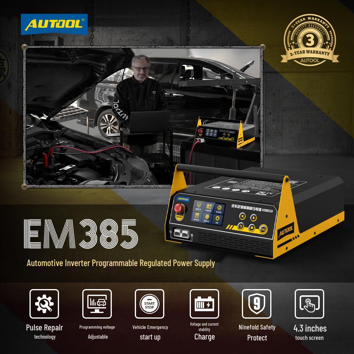 AUTOOL EM385 Car Voltage Stabilizer & Smart Battery Charger EM385 English Version US Plug
AUTOOL EM385 Car Voltage Stabilizer & Smart Battery Charger EM385 English Version US Plug