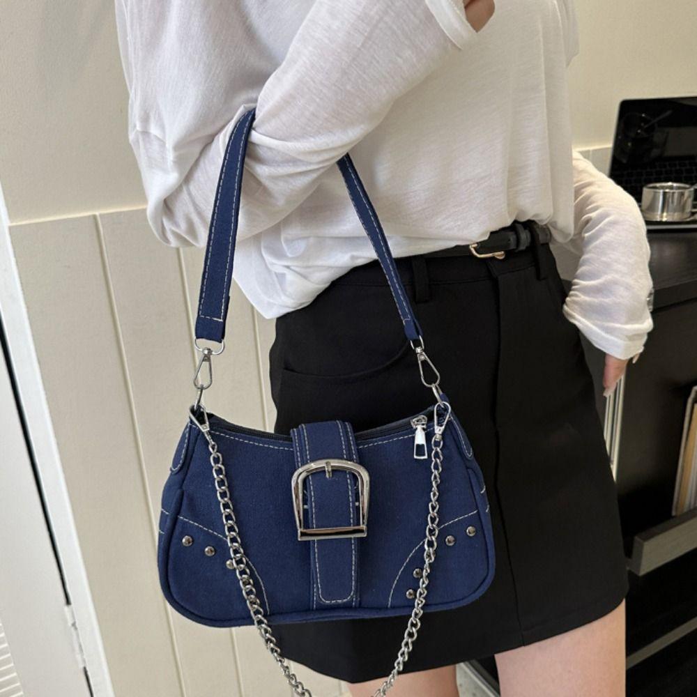 Сумка-полумесяц Ins Style на цепочке из джинсовой ткани, сумка через плечо Y2k Style, сумка через подмышку, для улицы чёрный
Сумка-полумесяц Ins Style на цепочке из джинсовой ткани, сумка через плечо Y2k Style, сумка через подмышку, для улицы чёрный