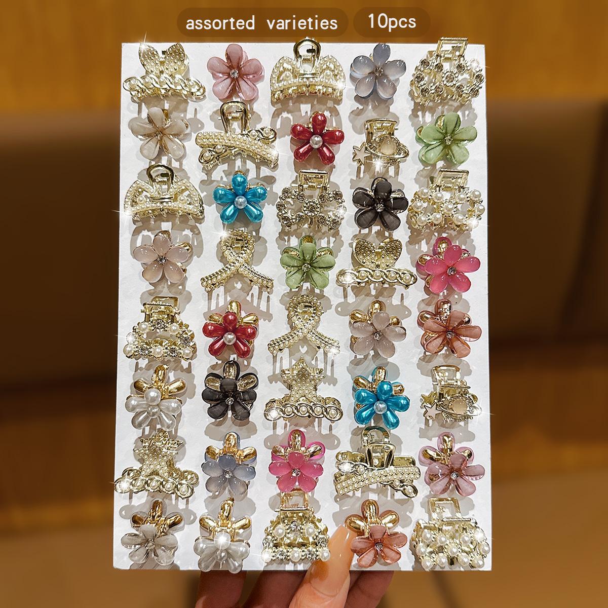 10 застежек из сплава со стразами, модные и милые аксессуары для волос, подходящие для повседневного использования
10 застежек из сплава со стразами, модные и милые аксессуары для волос, подходящие для повседневного использования