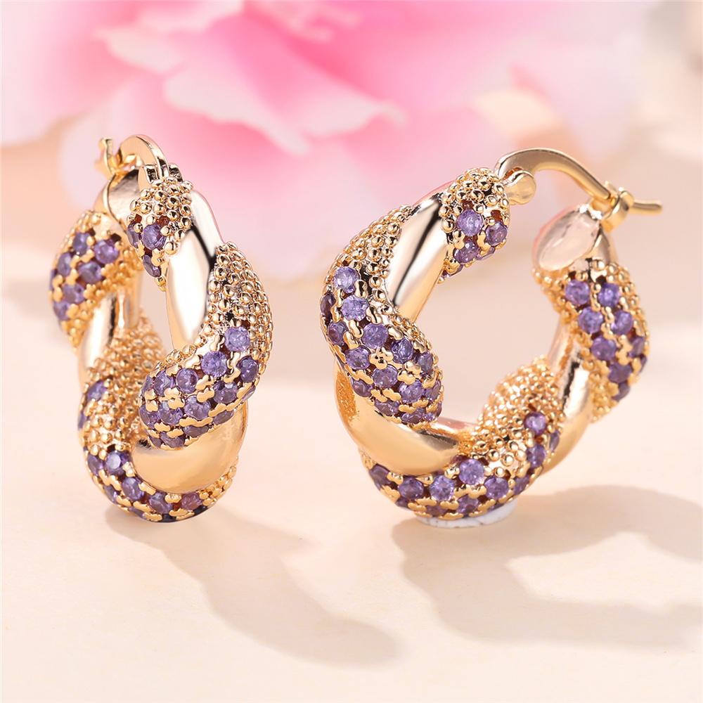 Charm Female Purple Blue Green Crystal Zircon Stone Hoop Earrings Gold Color Simple Wedding Jewelry For Women
Charm Female Purple Blue Green Crystal Zircon Stone Hoop Earrings Gold Color Simple Wedding Jewelry For Women