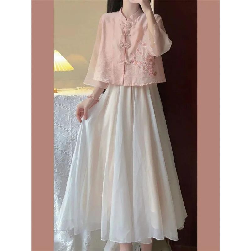 Modern Hanfu-Inspired A-Line Dress - Summer Slimming Two-Piece Set for Women 2XL (Recommended for 60-67.5 kg)
Modern Hanfu-Inspired A-Line Dress - Summer Slimming Two-Piece Set for Women 2XL (Recommended for 60-67.5 kg)