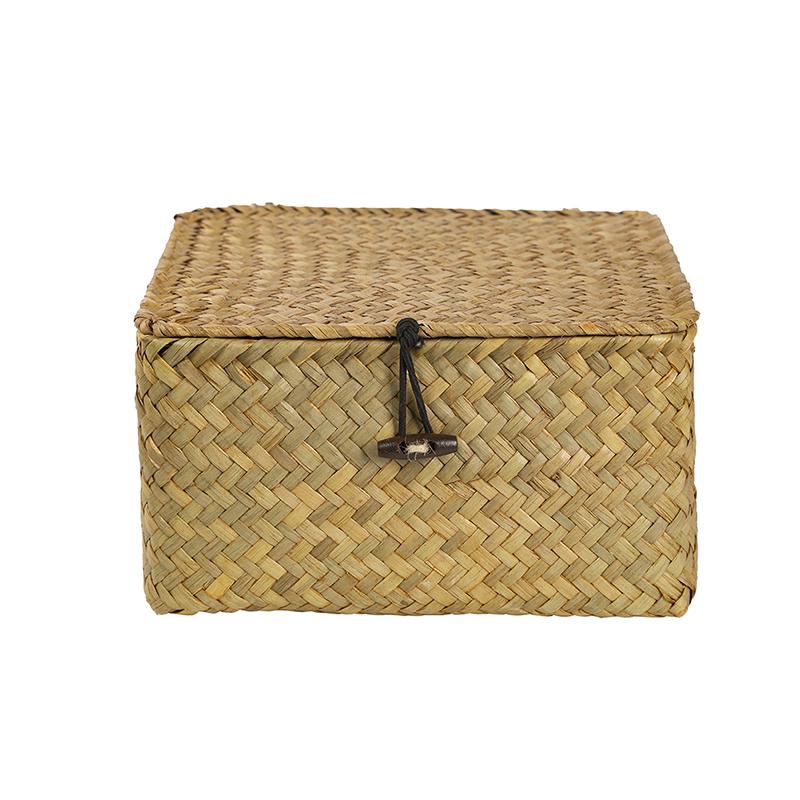 WCIC Новый домашний натуральный плетеный ящик для хранения из морских водорослей ручной работы Настольная корзина для хранения с крышкой Корзина для хранения 
WCIC Новый домашний натуральный плетеный ящик для хранения из морских водорослей ручной работы Настольная корзина для хранения с крышкой Корзина для хранения