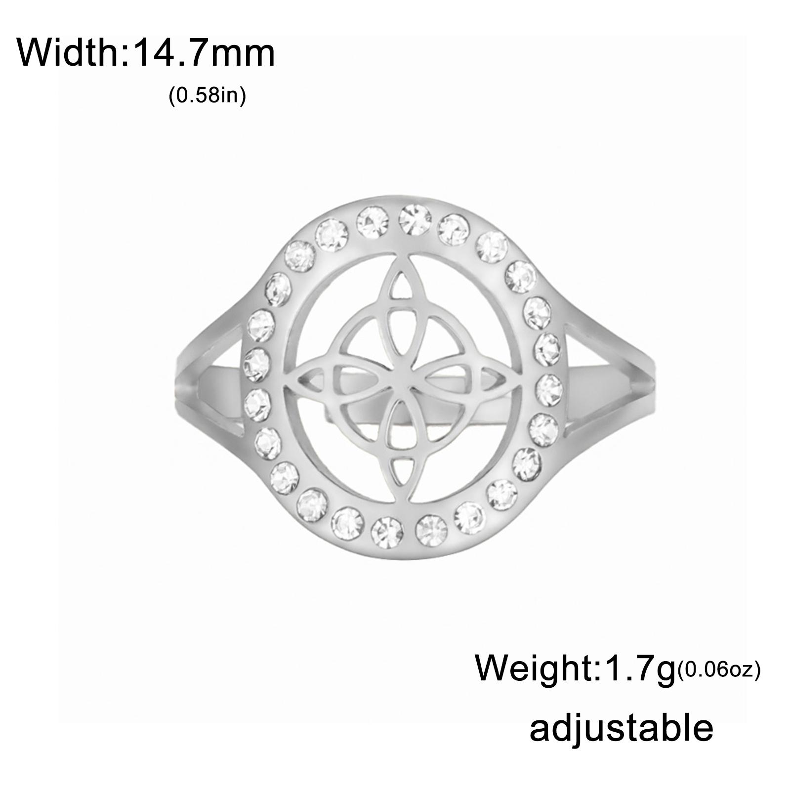 Teamer Witch Knot Irish Celtics Knot Ring Adjustable Stainless Steel with Clear Zircon Finger Ring Delicate Vintage Jewelry
Teamer Witch Knot Irish Celtics Knot Ring Adjustable Stainless Steel with Clear Zircon Finger Ring Delicate Vintage Jewelry