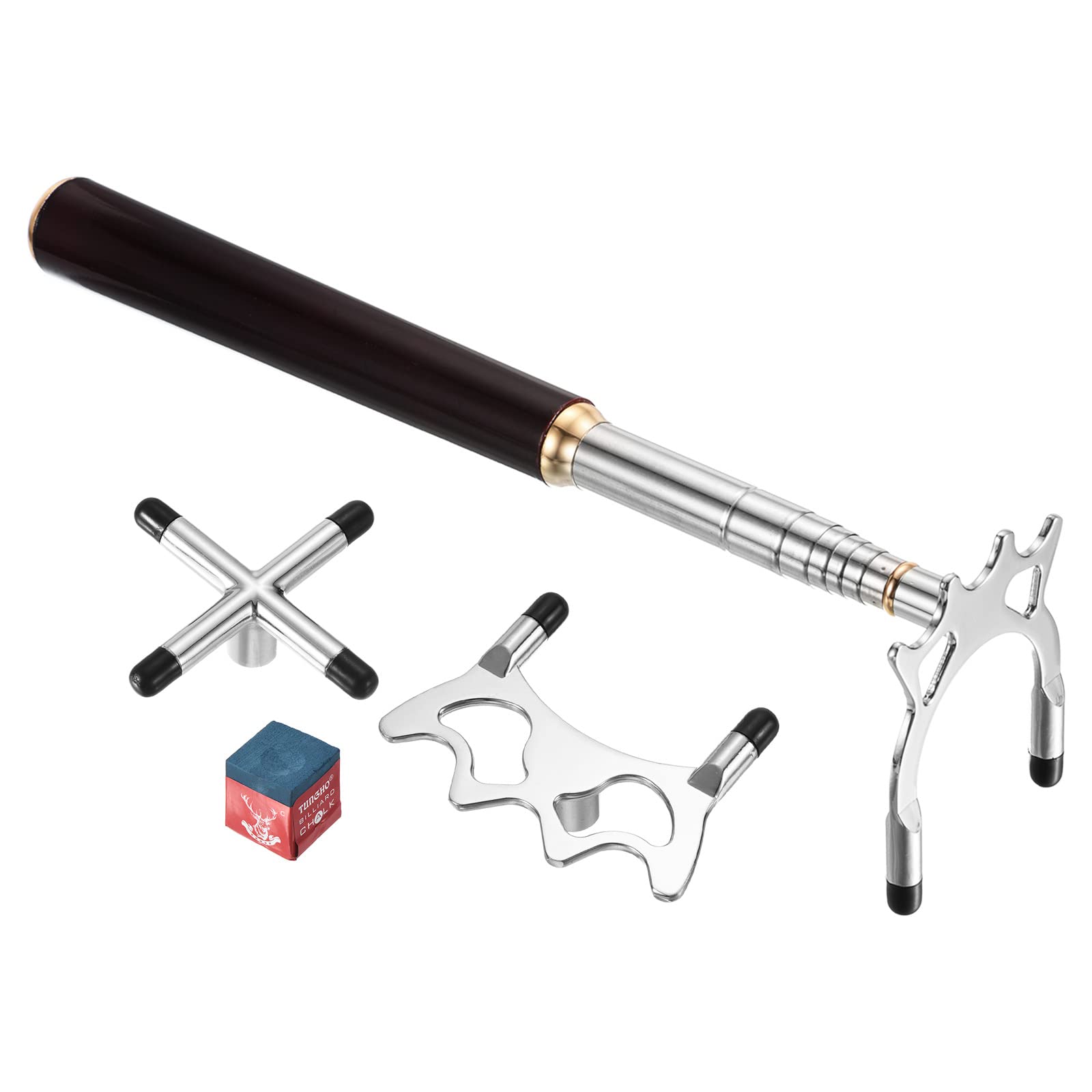 PATIKIL Telescoping Billiard Cue Stick Bridge Silver Tone 3 Wooden Pool Cue Accessories with Removable Brass Bridge Head for Pool Table Competition
PATIKIL Telescoping Billiard Cue Stick Bridge Silver Tone 3 Wooden Pool Cue Accessories with Removable Brass Bridge Head for Pool Table Competition