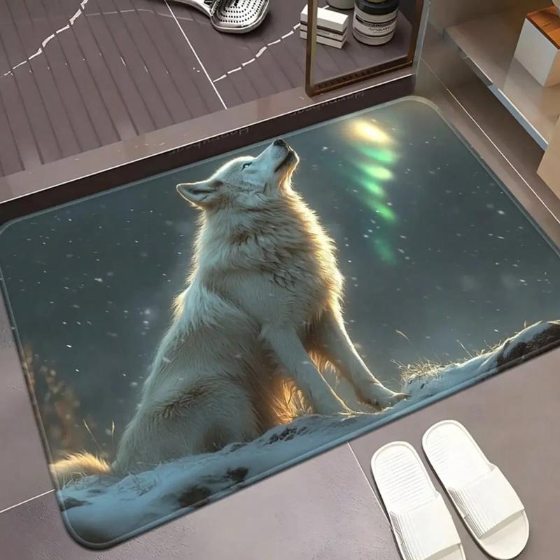 Stunning White Wolf Aurora Pattern Non Slip Absorbent Quick Dry Door Mat Premium Bathroom Entrance Home Decor Floor Rug 30x50cm
Stunning White Wolf Aurora Pattern Non Slip Absorbent Quick Dry Door Mat Premium Bathroom Entrance Home Decor Floor Rug 30x50cm