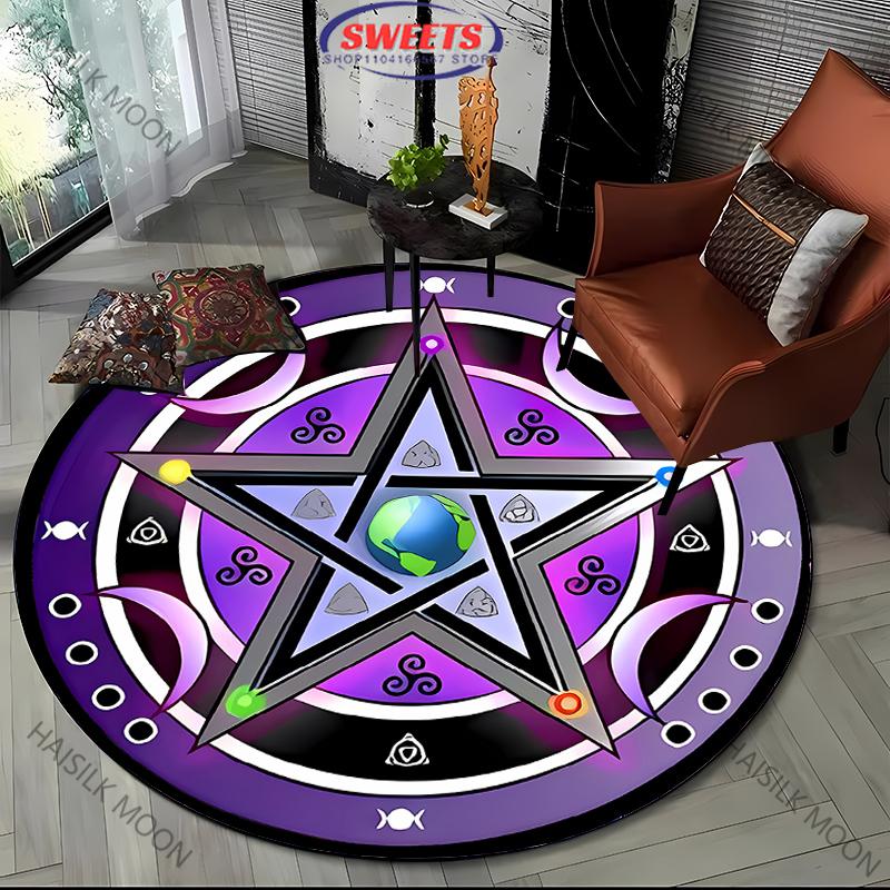 Круглый ковер с символом пентакля, круглый ковер с принтом головы козла, детский игровой коврик для гостиной, спальни, коврик для йоги, подарок Diameter -60cm
Круглый ковер с символом пентакля, круглый ковер с принтом головы козла, детский игровой коврик для гостиной, спальни, коврик для йоги, подарок Diameter -60cm