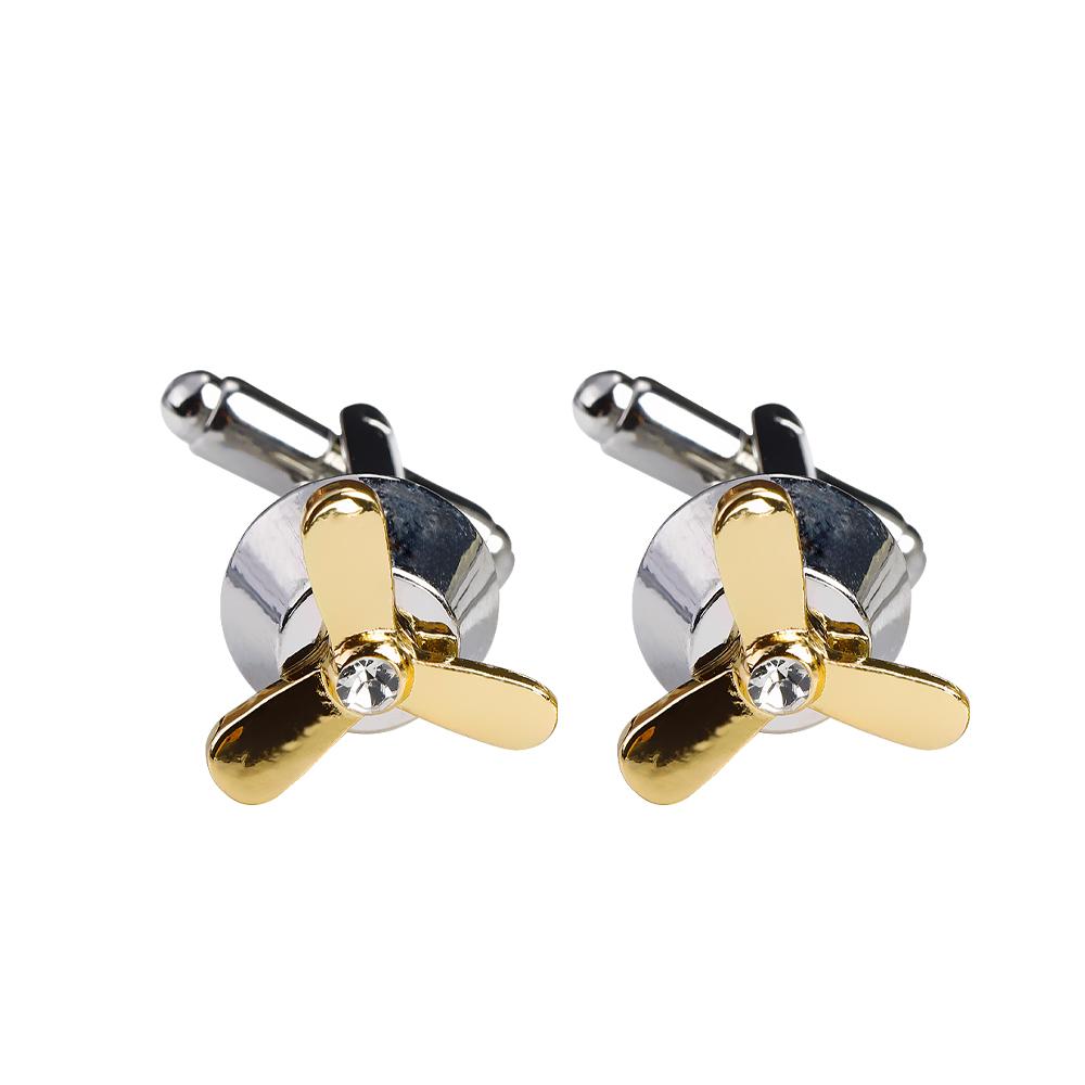 Personality 2 Pcs/Set Propeller Shape Mens Cufflinks Gold And Silver Tones For French Shirt Suit Jewelry
Personality 2 Pcs/Set Propeller Shape Mens Cufflinks Gold And Silver Tones For French Shirt Suit Jewelry