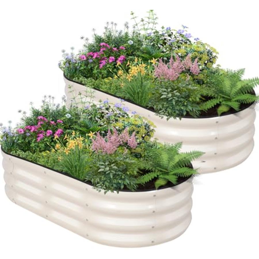 Galvanized Raised Garden Bed 4×2×1ft 2 Packs Oval Metal Planter Box for Vegetables Fruits Flowers White with Safety Edging Glov United States
Galvanized Raised Garden Bed 4×2×1ft 2 Packs Oval Metal Planter Box for Vegetables Fruits Flowers White with Safety Edging Glov United States