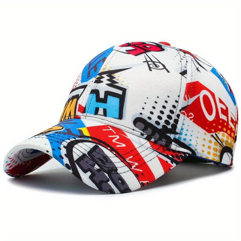 Cartoon print fashion graffiti hip-hop baseball cap for young men and women, street trend curved brim hat
Cartoon print fashion graffiti hip-hop baseball cap for young men and women, street trend curved brim hat