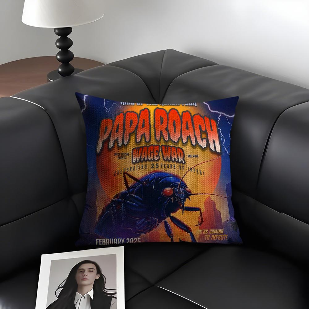 Famous Band PPapa RRoach Cushion Cover Natural Linen Organic Fabric DoubleSided Printing Sofa Home Decor Gift Pillow Case 30X30cm
Famous Band PPapa RRoach Cushion Cover Natural Linen Organic Fabric DoubleSided Printing Sofa Home Decor Gift Pillow Case 30X30cm