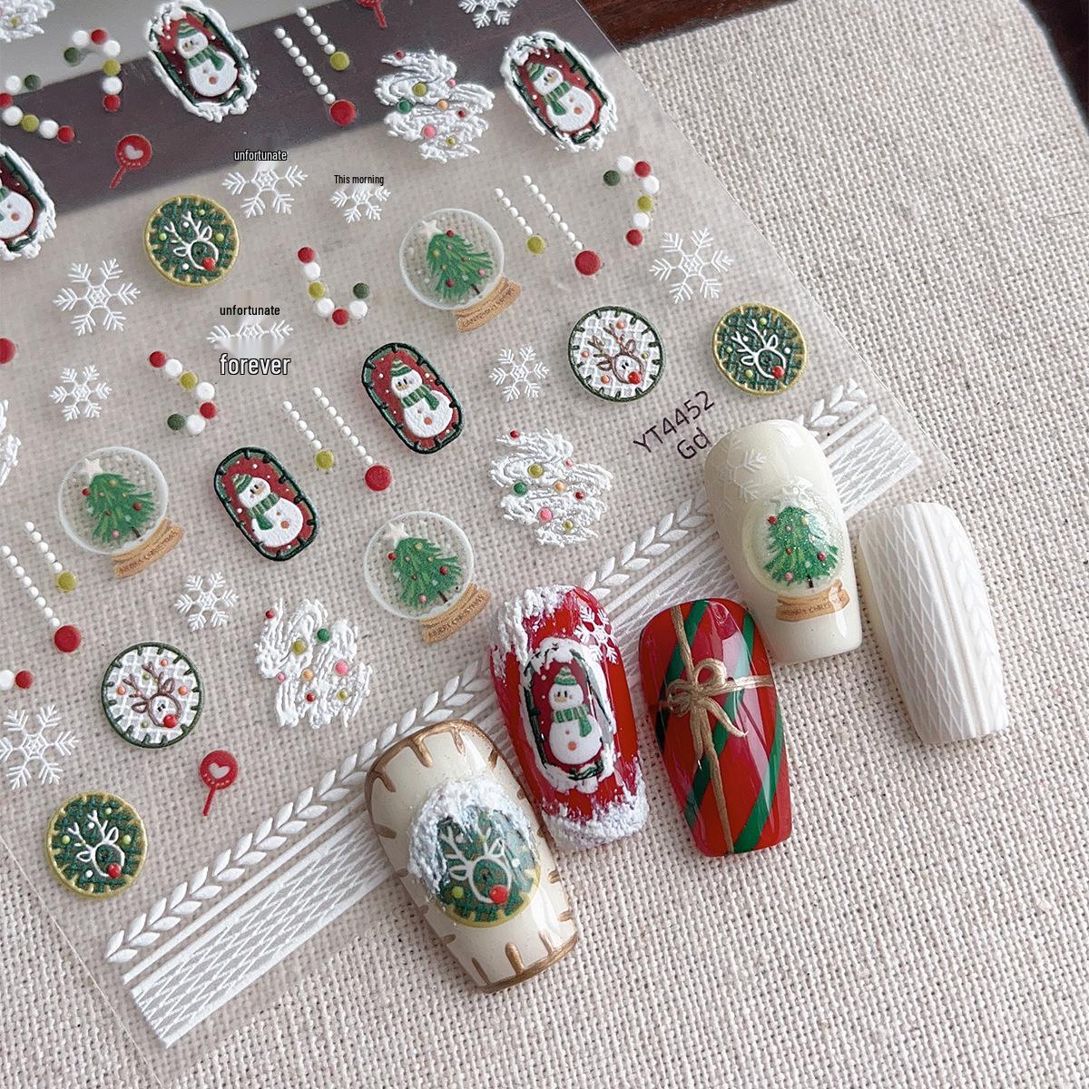 YITU Jelly Christmas Nail Stickers: Snowflake, Snowman & Snow Globe with Adhesive (YT4452)
YITU Jelly Christmas Nail Stickers: Snowflake, Snowman & Snow Globe with Adhesive (YT4452)
