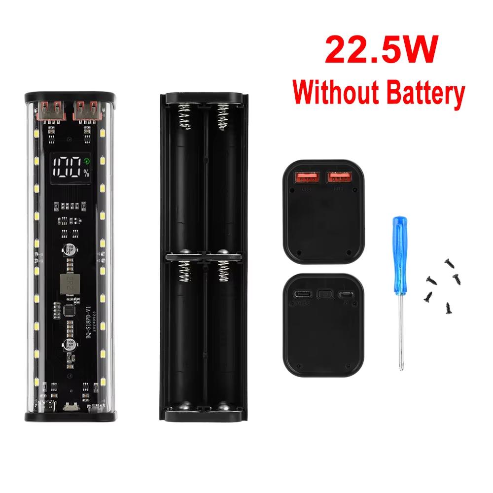 Transparent Power Bank Case Kit - PD 22W 45W Fast Charge, No-Weld 8*18650 Battery Holder with LED Light for DIY Enthusiasts
Transparent Power Bank Case Kit - PD 22W 45W Fast Charge, No-Weld 8*18650 Battery Holder with LED Light for DIY Enthusiasts