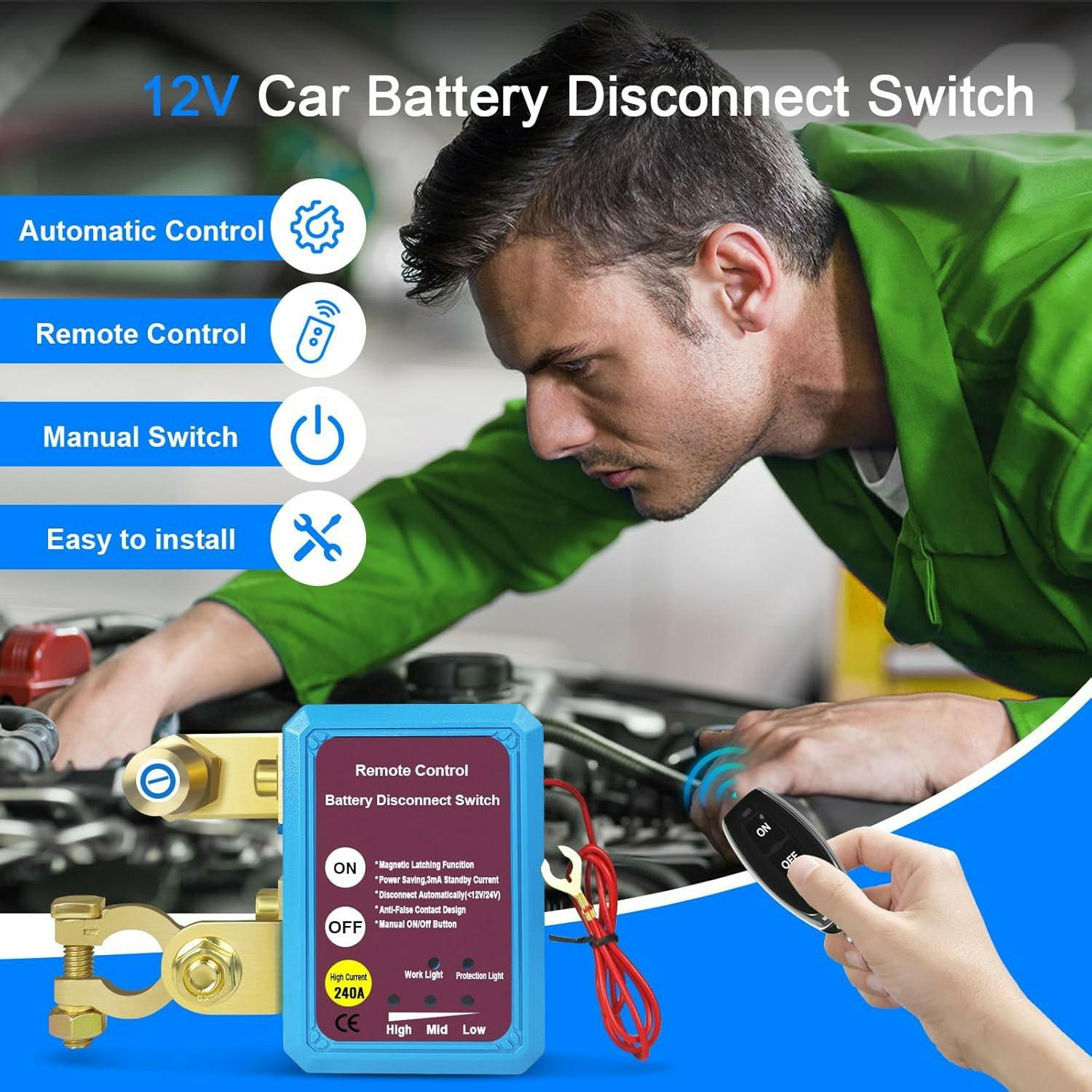 12V Car Battery Disconnect Switch Smart Anti-Leak Protector with Remote Control Type A
12V Car Battery Disconnect Switch Smart Anti-Leak Protector with Remote Control Type A