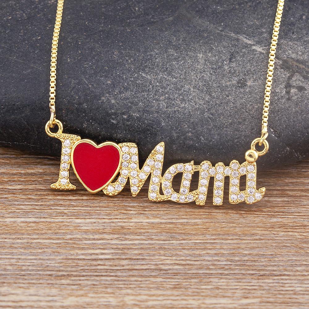 Nidin New Design Enamel Heart Shape Pendant Mama Letter Zircon Necklace Women s Simple Temperament Jewelry Mother s Day Gift
Nidin New Design Enamel Heart Shape Pendant Mama Letter Zircon Necklace Women s Simple Temperament Jewelry Mother s Day Gift