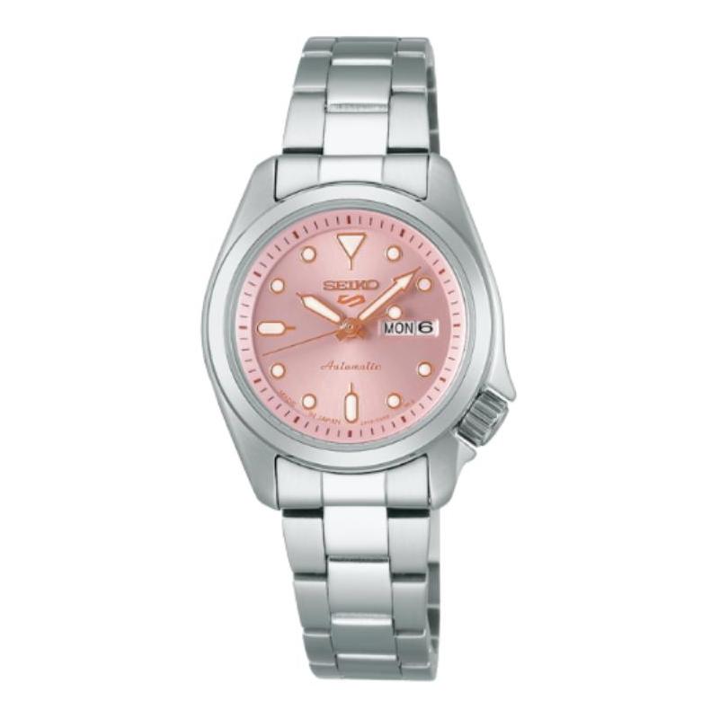 SEIKO 5 Sports SKX series 100 meters waterproof Automatic Steel Strap 28mm women s watch pink dial SRRA003
SEIKO 5 Sports SKX series 100 meters waterproof Automatic Steel Strap 28mm women s watch pink dial SRRA003