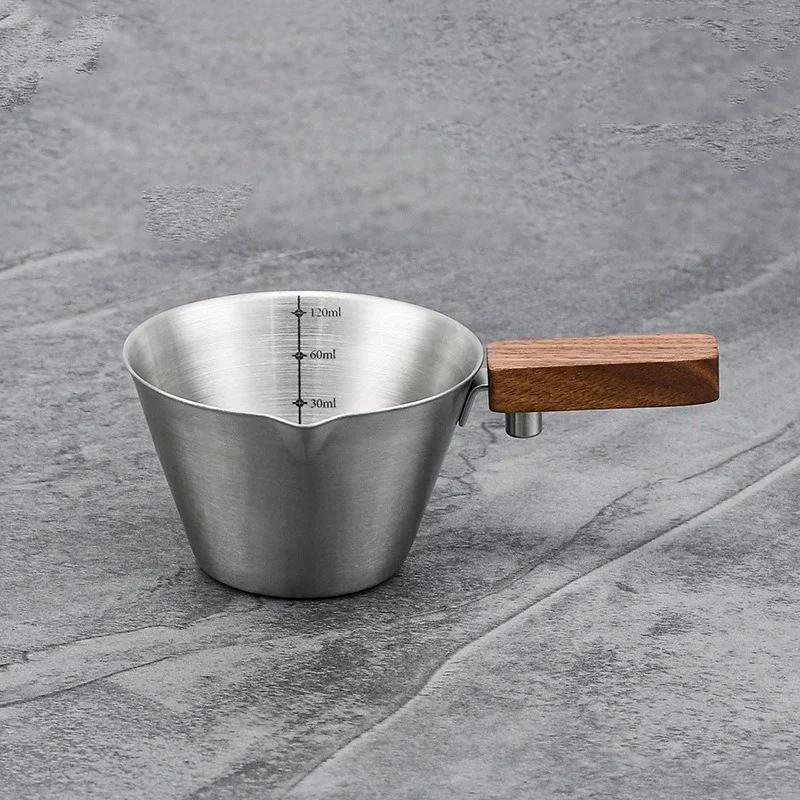 120ML Espresso Measuring Cup with Scale Stainless Steel Coffee Pouring Cup with Wood Handle Thicken Coffee Cup Barista Tool срібний
120ML Espresso Measuring Cup with Scale Stainless Steel Coffee Pouring Cup with Wood Handle Thicken Coffee Cup Barista Tool срібний
