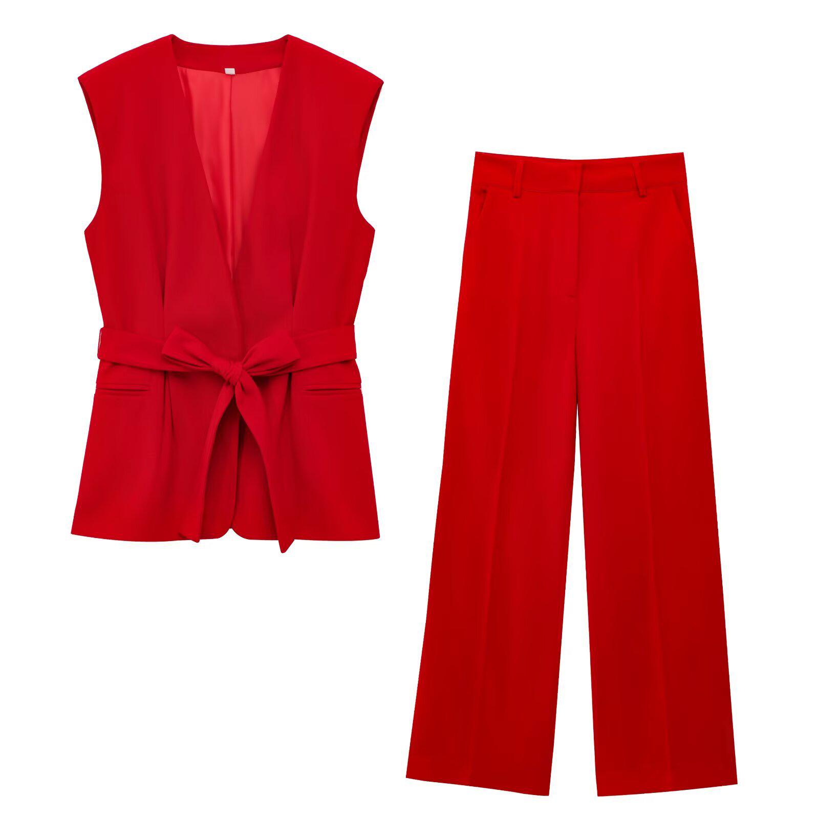 Spring 2025 Women s V-Neck Sleeveless Vest Top & Belted Flared Pants Set with European & American Style Extra Small
Spring 2025 Women s V-Neck Sleeveless Vest Top & Belted Flared Pants Set with European & American Style Extra Small