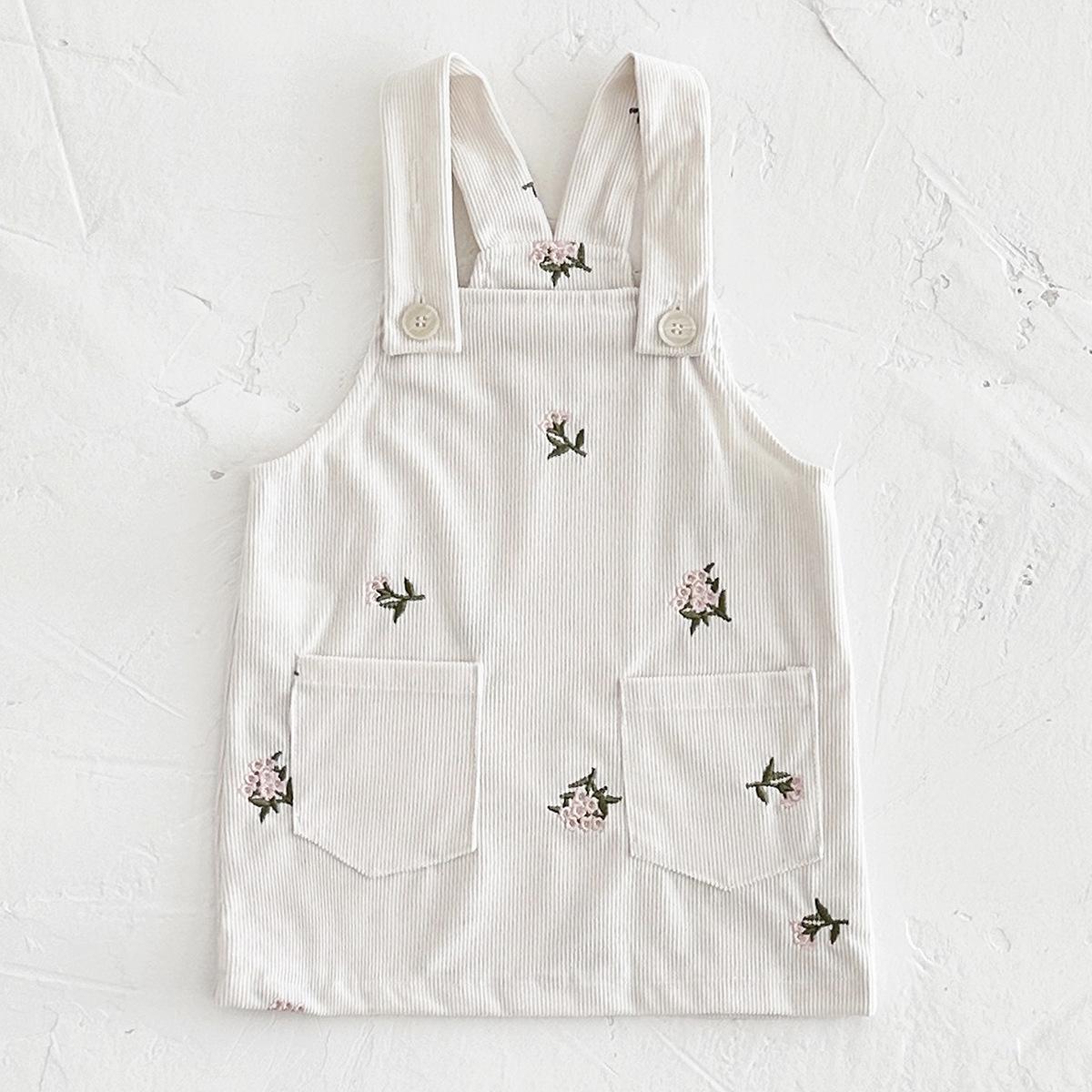 Baby Girl Floral Embroidered Corduroy Overalls - Spring/Autumn Skirt 9-12 Months білий
Baby Girl Floral Embroidered Corduroy Overalls - Spring/Autumn Skirt 9-12 Months білий