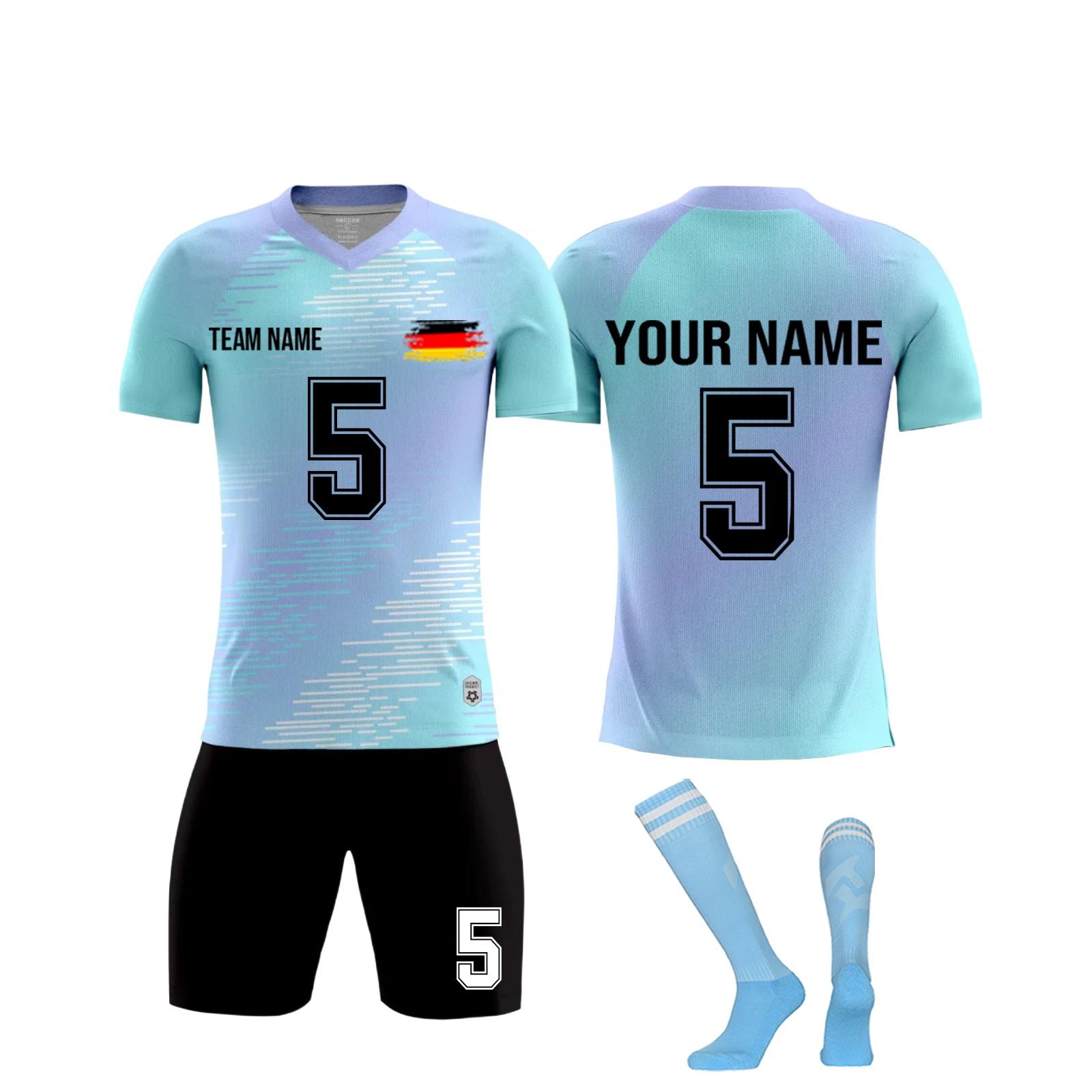 Men s Short Sleeve Soccer Jersey Set with Shorts and Socks Quick Dry Athletic Uniform for Training Match Team XS небо синє кольору
Men s Short Sleeve Soccer Jersey Set with Shorts and Socks Quick Dry Athletic Uniform for Training Match Team XS небо синє кольору