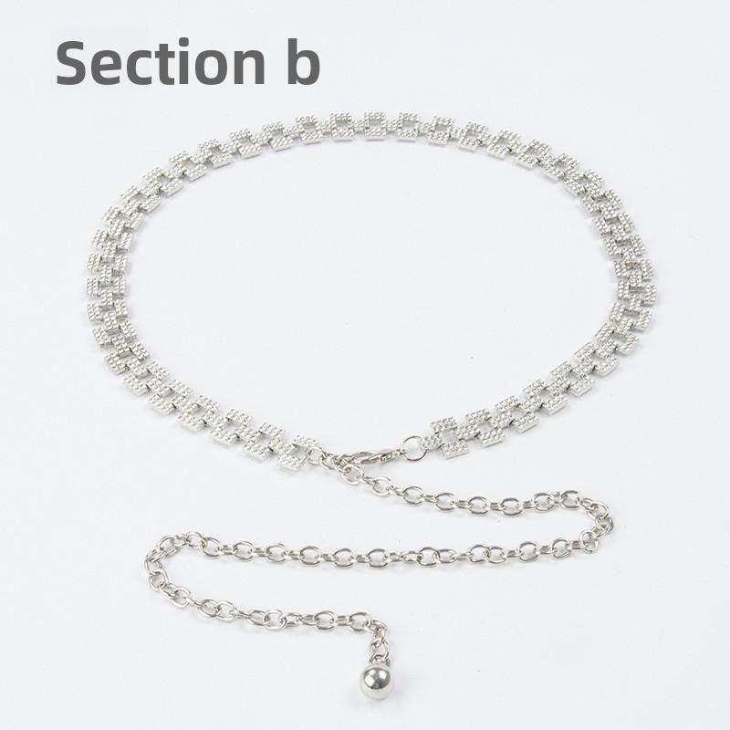 Diamond-studded crystal waist chain - trendy metal chain accessory for women, perfect with skirts and dresses
Diamond-studded crystal waist chain - trendy metal chain accessory for women, perfect with skirts and dresses