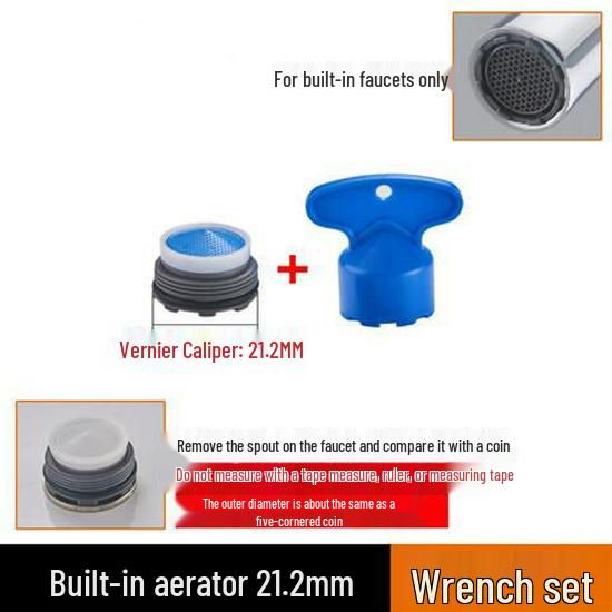 Built-in Aerator Wrench for Kitchen Faucet - Splash-Proof Filter and Spout Accessory
Built-in Aerator Wrench for Kitchen Faucet - Splash-Proof Filter and Spout Accessory