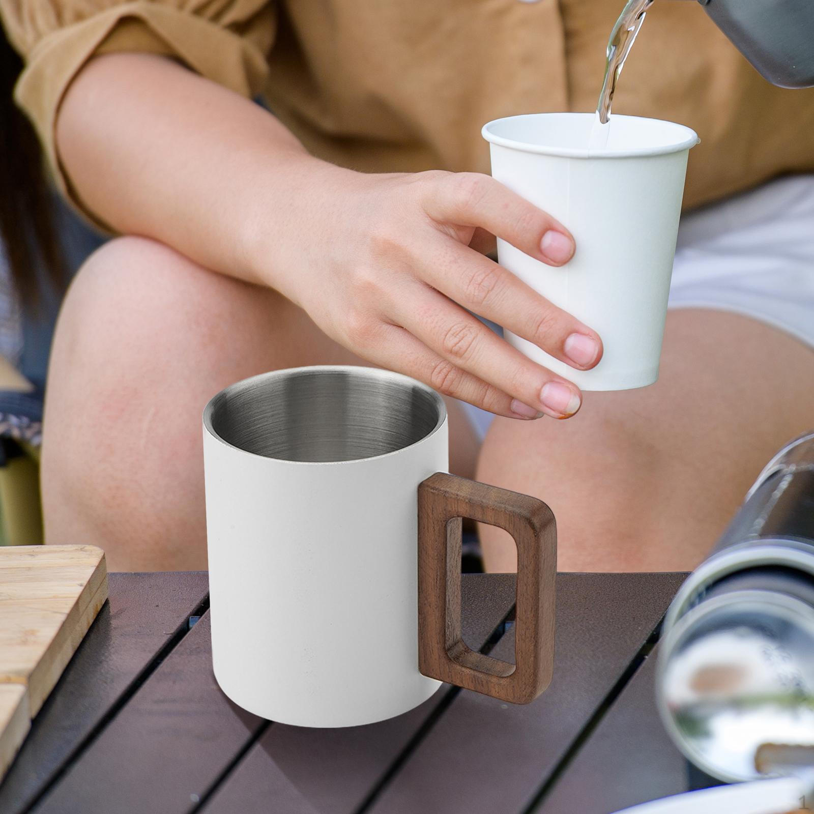 Кофейная чашка из нержавеющей стали, чашка для капучино с молоком и эспрессо в качестве подарка на день рождения белый