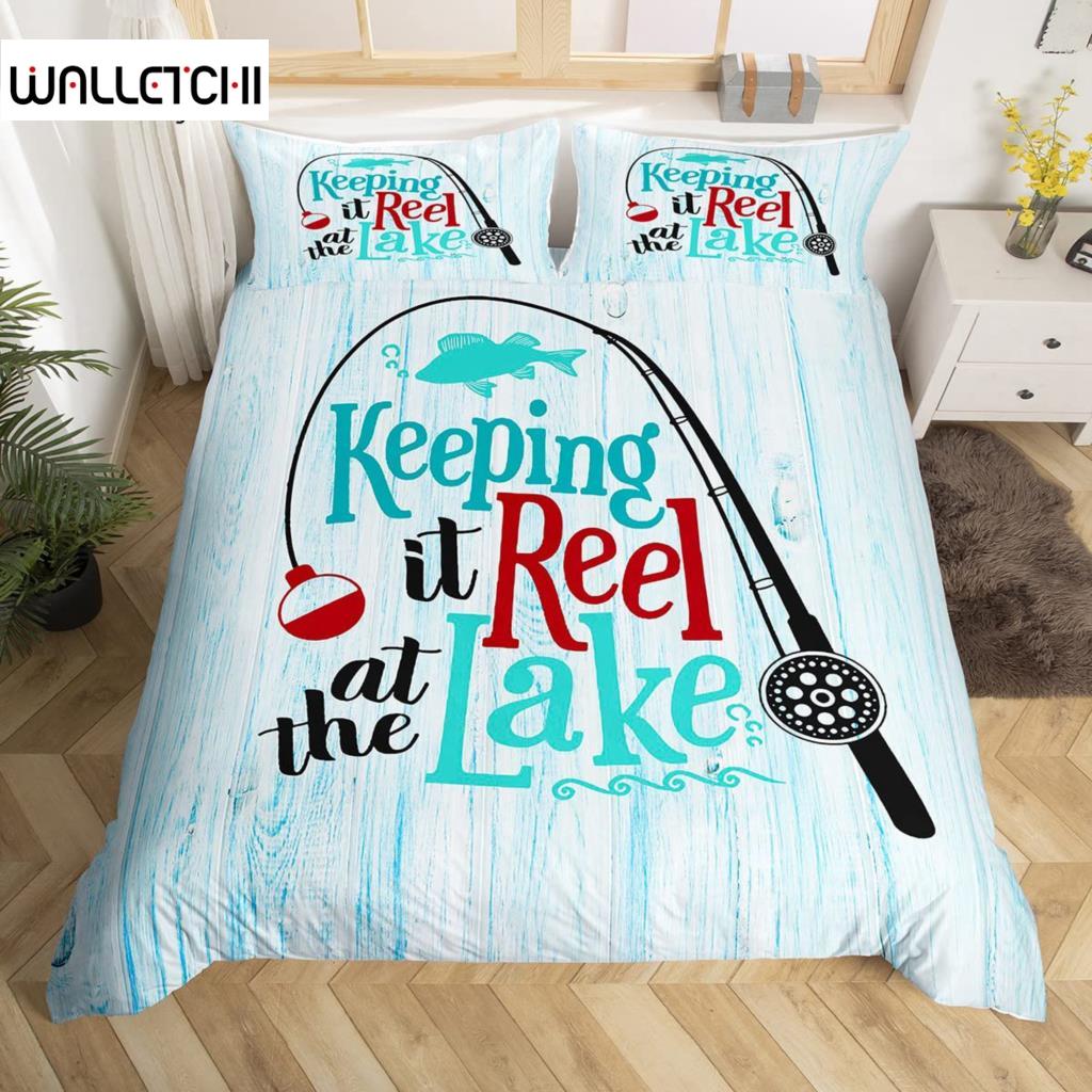 Fishing Hunting Duvet Cover Set Queen Lake House Comforter Cover Fishing Pole Paddle Bedding Set for Boys Girls Farmhouse Decor EU single(135x200cm)
Fishing Hunting Duvet Cover Set Queen Lake House Comforter Cover Fishing Pole Paddle Bedding Set for Boys Girls Farmhouse Decor EU single(135x200cm)