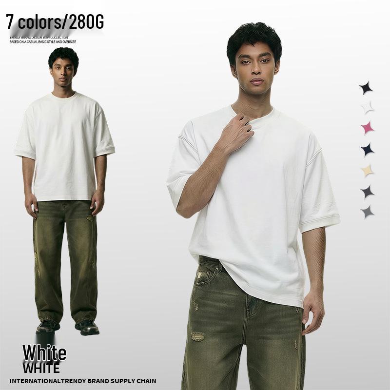 Retro American Style Heavyweight Boxy T-shirt with Ribbed Cuffs - Spring/Summer Collection Large
Retro American Style Heavyweight Boxy T-shirt with Ribbed Cuffs - Spring/Summer Collection Large