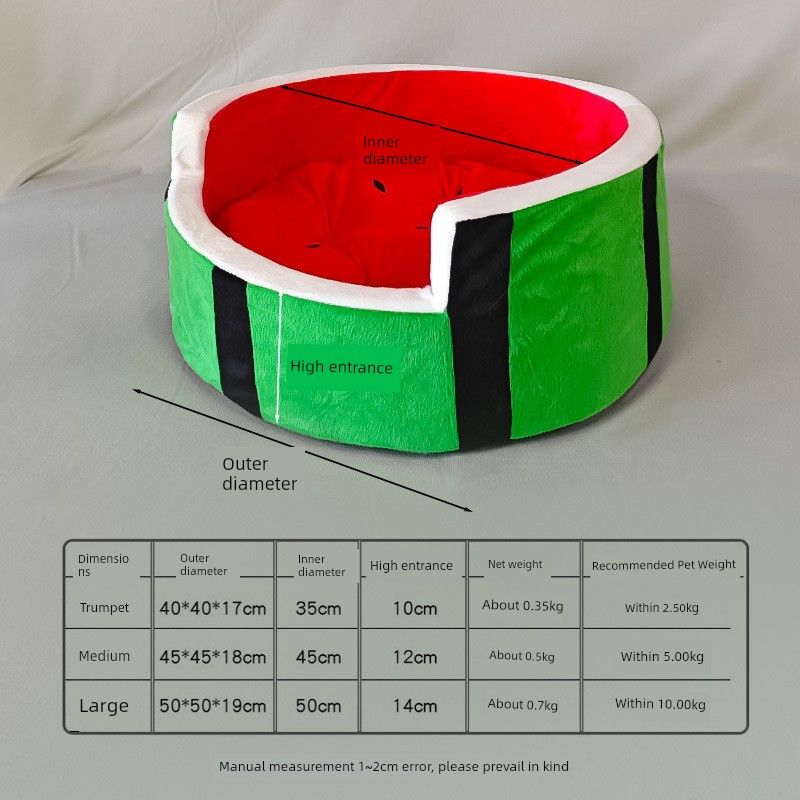 Cyber Celebrity Cat Nest All Year Round Neutral Semi-Enclosed Watermelon Nest Cat Pineapple Strawberry Small Size Dogs Kennel Pet Supplies M-Medium (fit within 5.00kg) Watermelon cat nest
Cyber Celebrity Cat Nest All Year Round Neutral Semi-Enclosed Watermelon Nest Cat Pineapple Strawberry Small Size Dogs Kennel Pet Supplies M-Medium (fit within 5.00kg) Watermelon cat nest