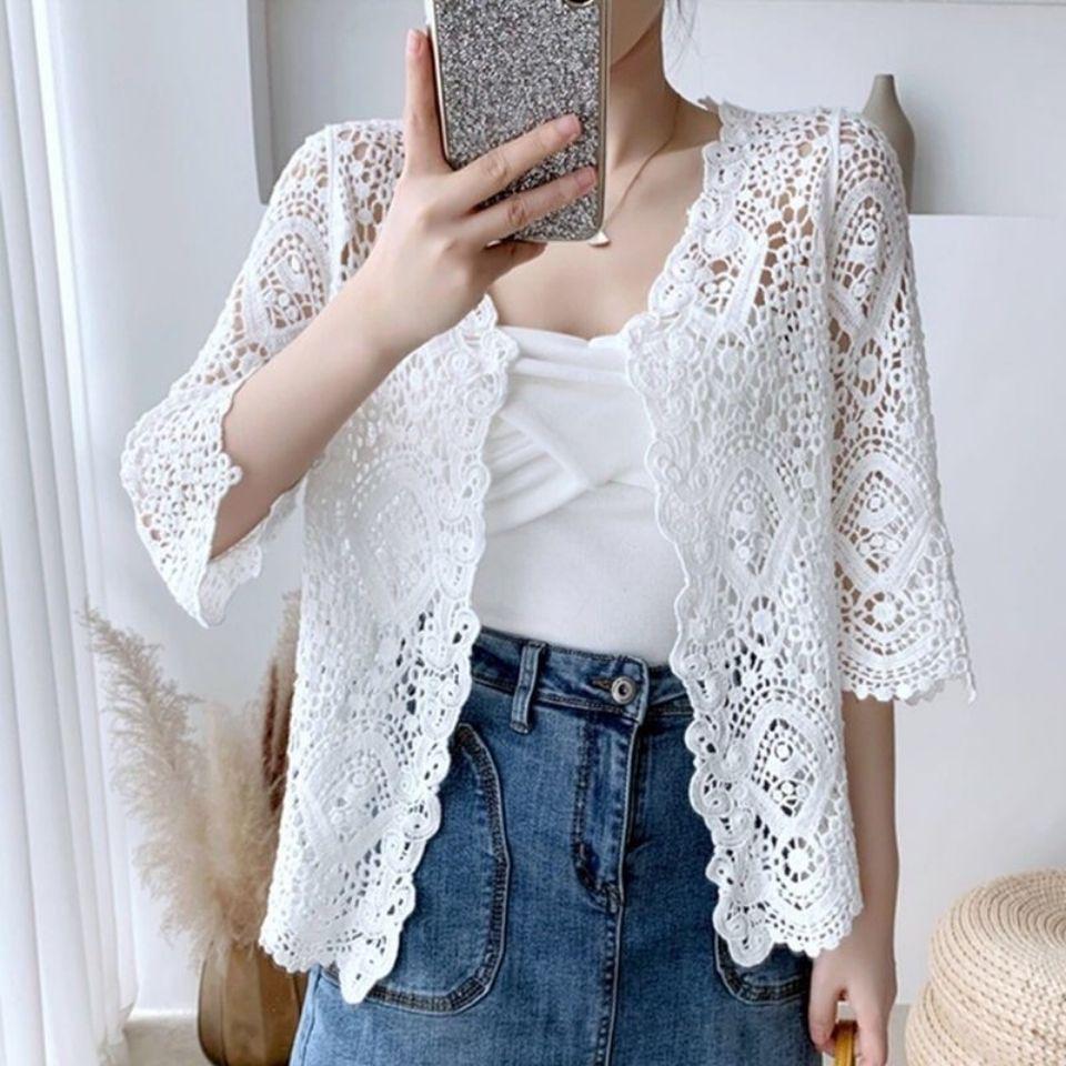Summer 2024 Crochet Knit Cardigan: Lightweight Cotton Shawl for Sleeveless Dresses One Size
Summer 2024 Crochet Knit Cardigan: Lightweight Cotton Shawl for Sleeveless Dresses One Size