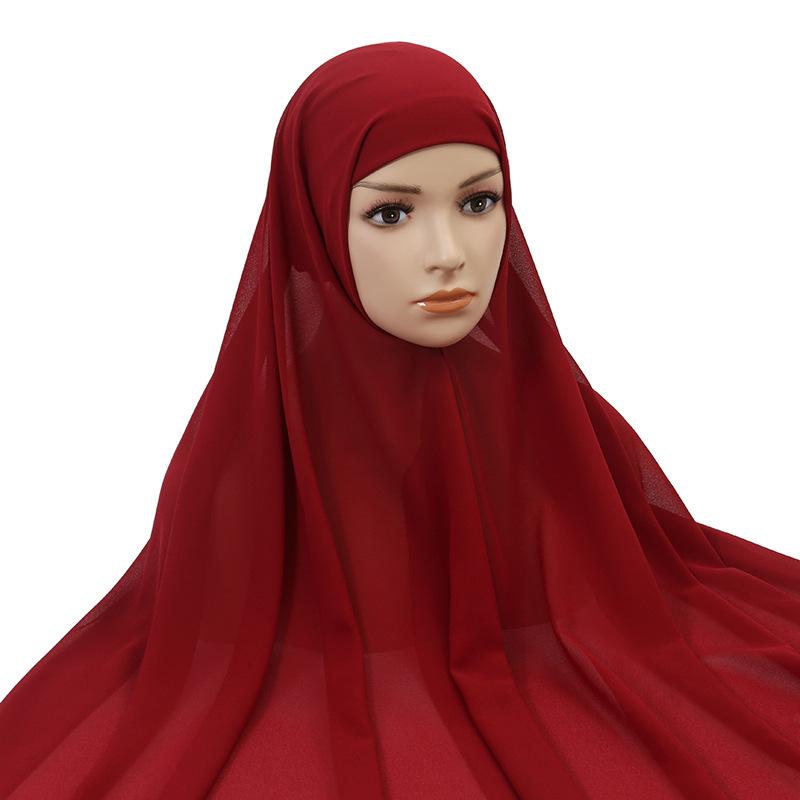 Muslim Women Chiffon Hijab With Cap Bonnet Instant Chiffon Hijab Pinles Shawl Head Scarf Under Scarf Caps Cover Headwrap вина червоного кольору
Muslim Women Chiffon Hijab With Cap Bonnet Instant Chiffon Hijab Pinles Shawl Head Scarf Under Scarf Caps Cover Headwrap вина червоного кольору