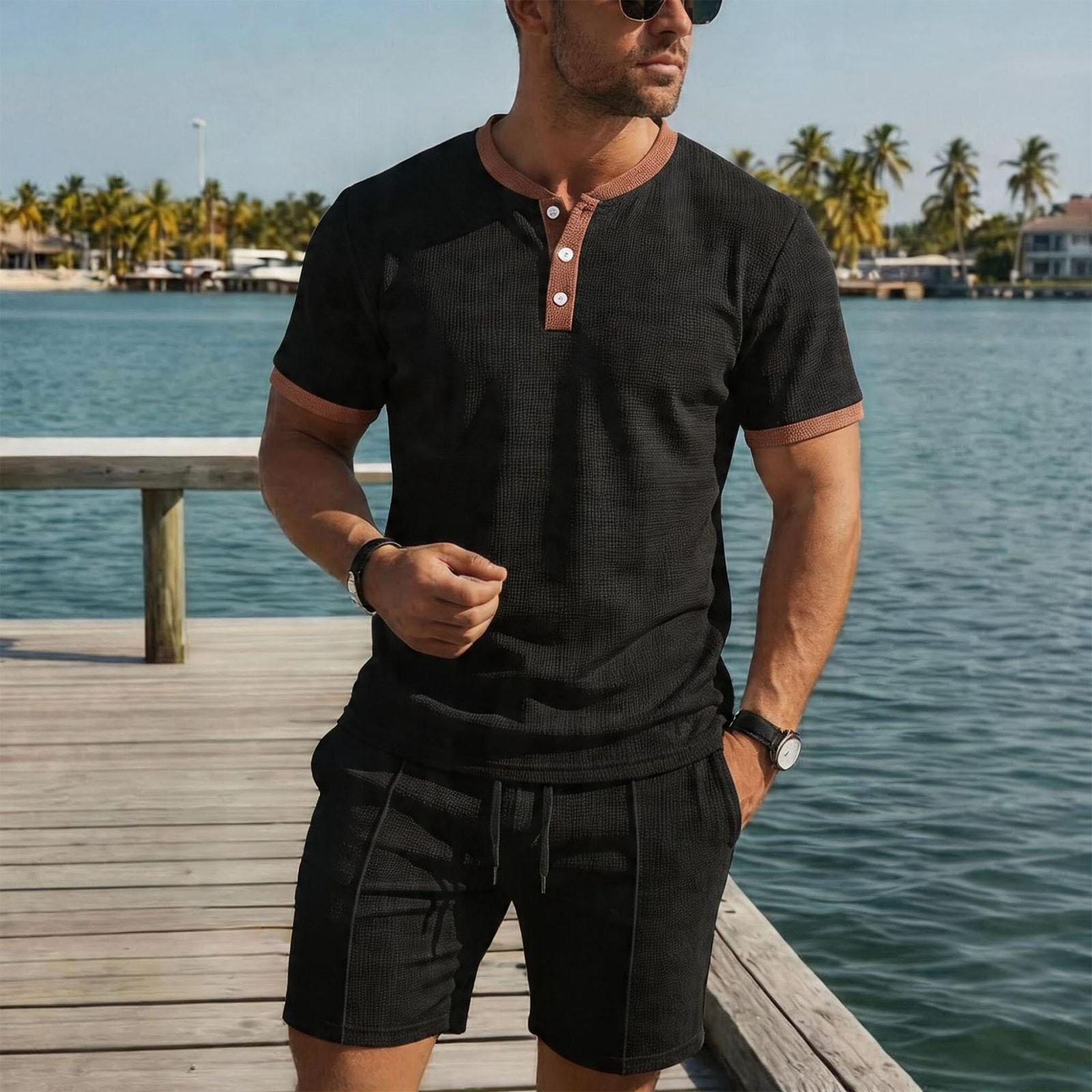 Men s Casual Vintage Waffle Knit Short Sleeve Henley Shirt with Button Placket and Lightweight Breathable Drawstring Waist Shorts Set XXL чёрный
Men s Casual Vintage Waffle Knit Short Sleeve Henley Shirt with Button Placket and Lightweight Breathable Drawstring Waist Shorts Set XXL чёрный