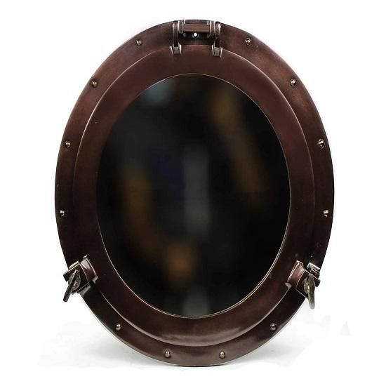 Handmade Porthole Mirror, Wall Mirror Nautical Decor Brown Round Hole Decorative Bathroom Mirrors 30.48 cm (12 Inch)
Handmade Porthole Mirror, Wall Mirror Nautical Decor Brown Round Hole Decorative Bathroom Mirrors 30.48 cm (12 Inch)