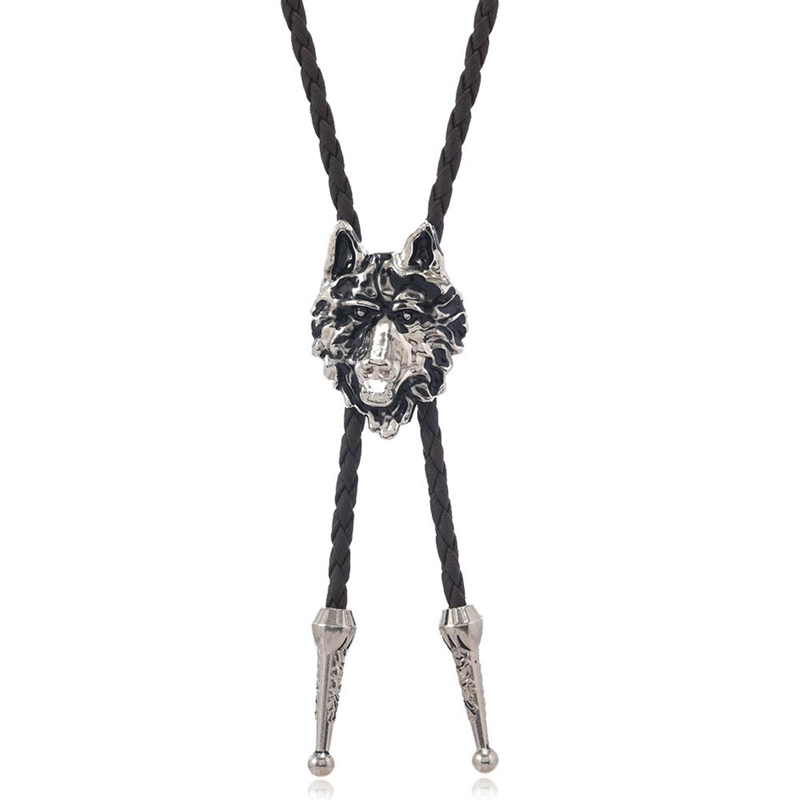 Mens American Leather Rope Bolo Tie Western Shirt Collar Necktie Metal Wolf Head Cowboy Pendant Jewelry Shirt Chain
Mens American Leather Rope Bolo Tie Western Shirt Collar Necktie Metal Wolf Head Cowboy Pendant Jewelry Shirt Chain