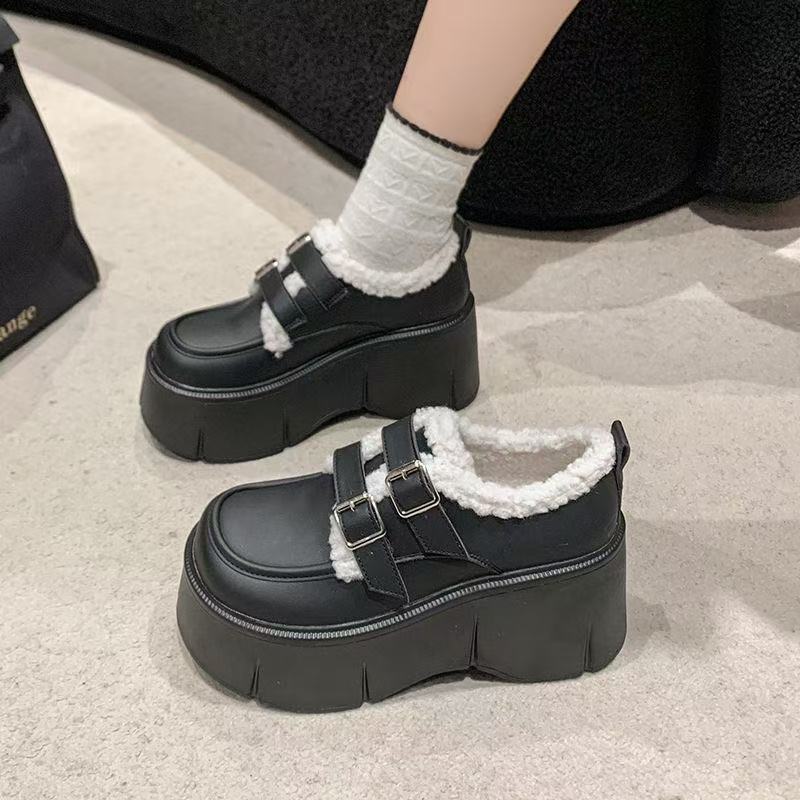 Brown fluffy shoes winter snow cotton shoes muffin platform British velvet small leather shoes 35【foot length 22.5cm】 чёрный
Brown fluffy shoes winter snow cotton shoes muffin platform British velvet small leather shoes 35【foot length 22.5cm】 чёрный