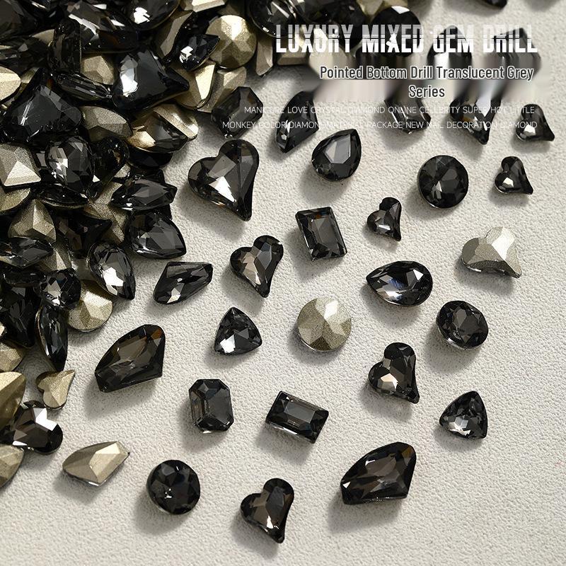 Nail Art Accessories: Sheer Gray & Black, Retro Diamonds, Wavy Hearts, Chubby Squares
Nail Art Accessories: Sheer Gray & Black, Retro Diamonds, Wavy Hearts, Chubby Squares